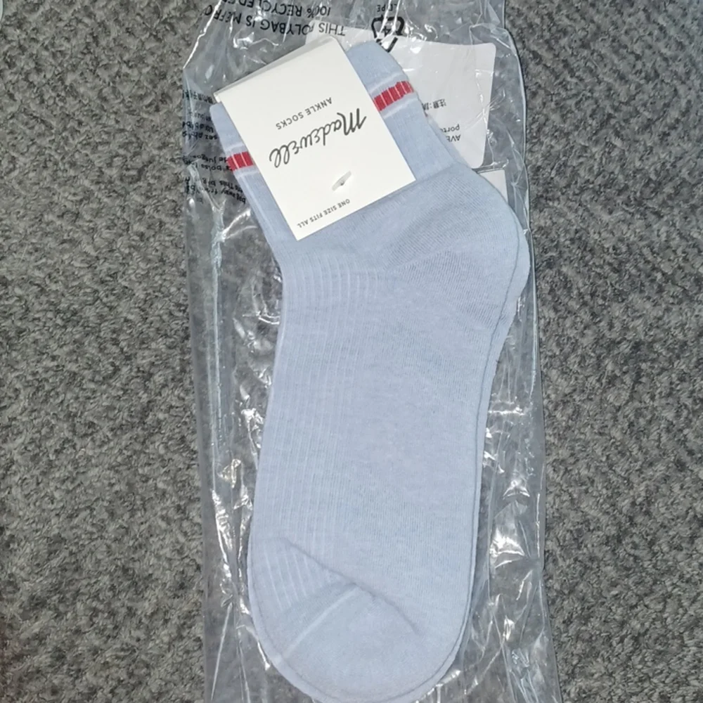 New Madewell MWL Cloudlift Ankle Socks Tranquil Blue